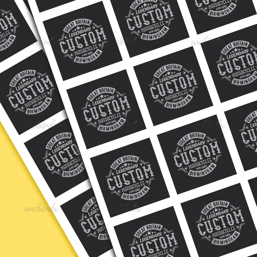 Black Square Stickers By Webirds
