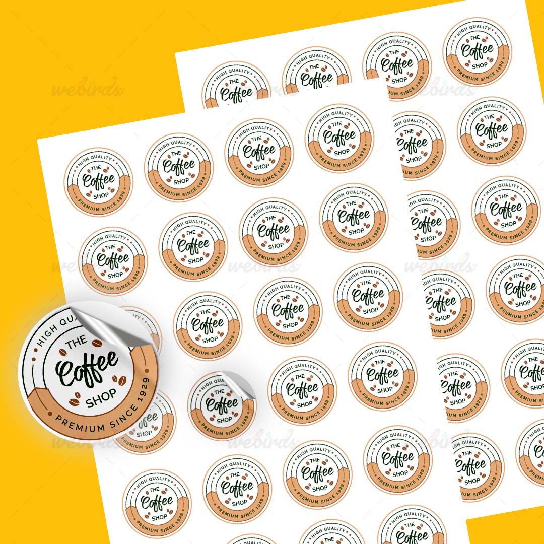 Coffee Round Stickers By Webirds